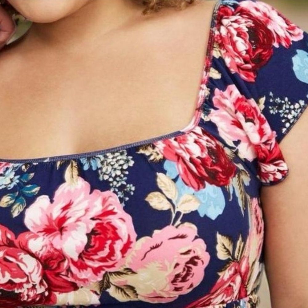 TORRID Super Soft Square Neck Cinched Waist Babydoll Tank NWT Size‎ 1X - Picture 3 of 12